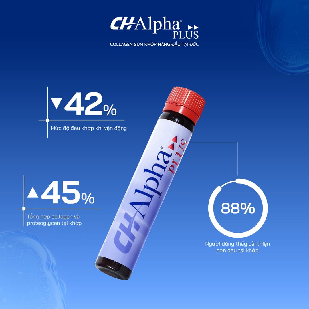 Collagen Sụn Khớp CH-Alpha PLUS Từ Đức - Ngăn Ngừa Thoái Hóa, Hỗ Trợ Tái Tạo Và Phục Hồi Khớp, Dạng Nước 1x30 ống*25ml