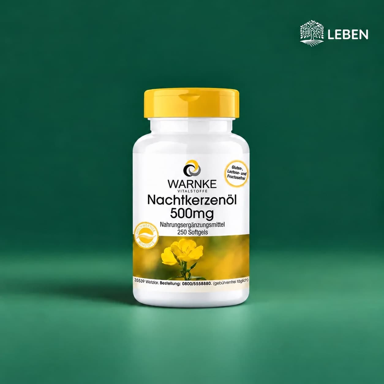 Tinh Dầu Hoa Anh Thảo Warnke Nachtkerzenöl 500mg Hỗ Trợ Cân Bằng Nội Tiết Tố Nữ, Giảm Đau Bụng Kinh Và Hỗ Trợ Làm Đẹp Da