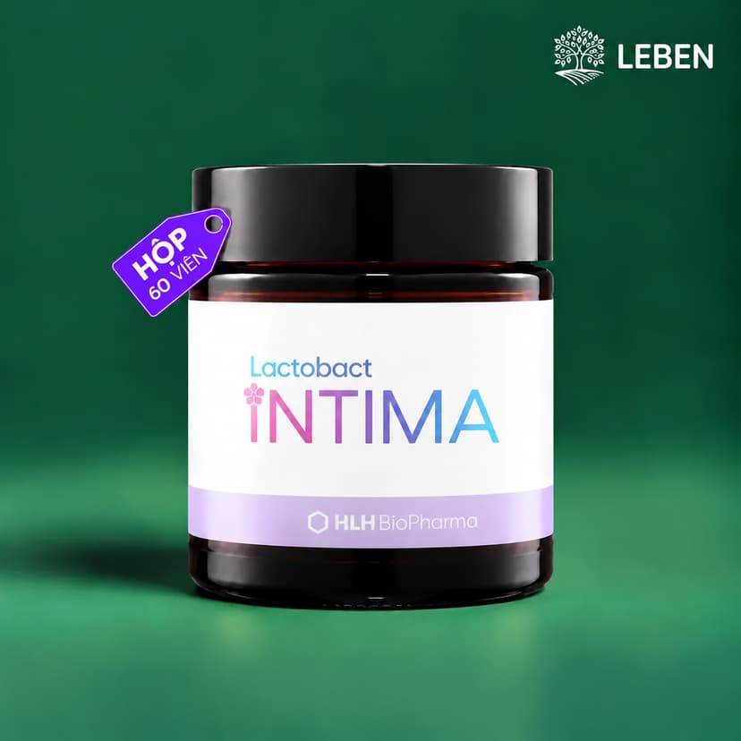 Hộp 60 Viên uống Men vi sinh phụ nữ Lactobact Intima bổ sung lợi khuẩn, Cranberry, D-Mannose từ Đức