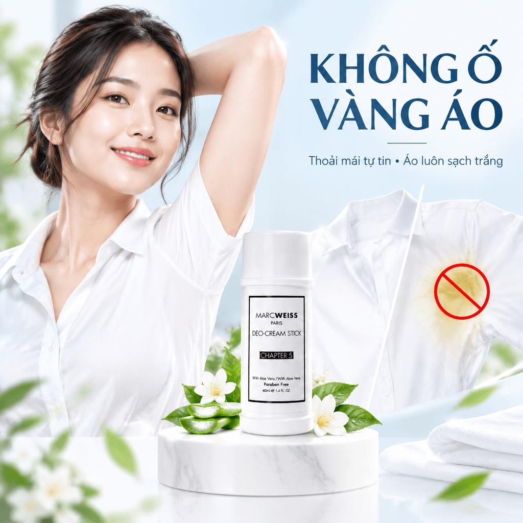 Deo MarcWeiss có gây ố vàng áo không? Cách dùng để hạn chế vết bám
