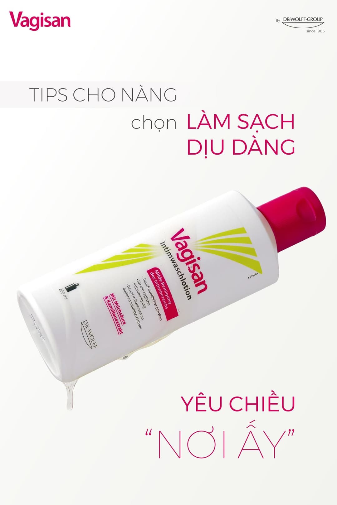 Dung dịch vệ sinh phụ nữ Vagisan Intimwaschlotion làm mềm và chống lão hóa